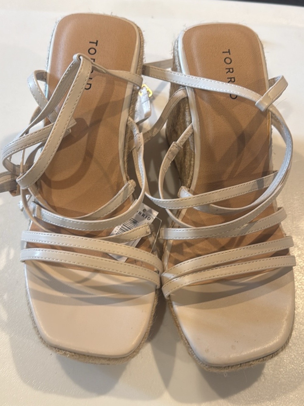 torrid Neutral Strappy Espadrille Wedge Sandals